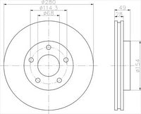 PROSELECT FRONT BRAKE ROTOR NISSAN X TRAIL 2001-