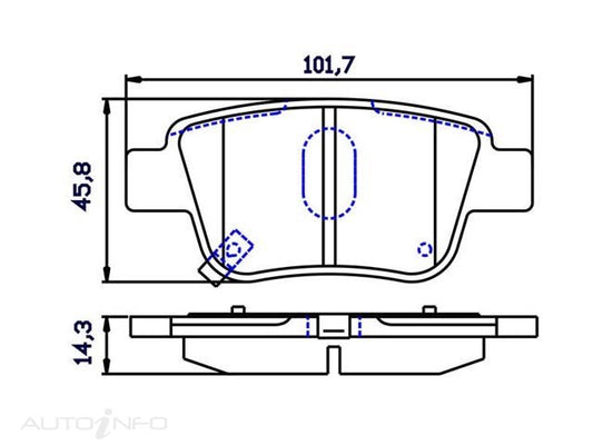 OE+ ORGANIC BRAKE PADS R SUITABLE FOR TOYOTA - DB1914EF