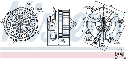 Nissens AC BLOWER MOTOR MERCEDES CLS CLASS W219 05-11 E CLASS W211 EM3332N