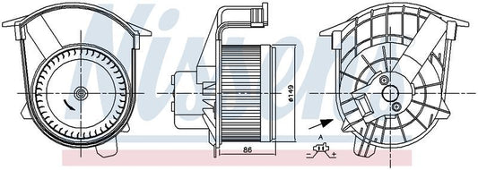 Nissens AC BLOWER MOTOR RENAULT MASTER X62 11-ON EM3339