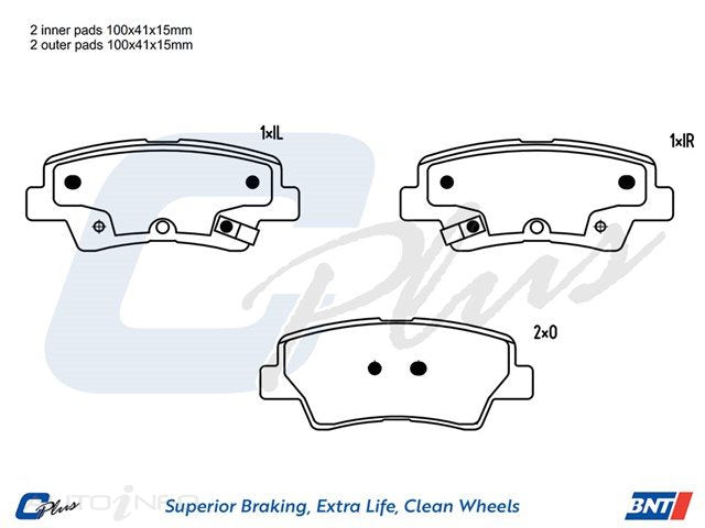 DISC BRAKE PAD CPLUS RR HYU KIA >12 SSA TIVOLI 15> DB2076CP