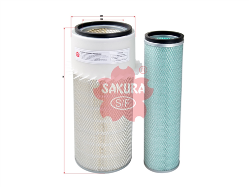 Sakura AIR FILTER SET P902309 OUTER P902310 INNER FAS-2833-S