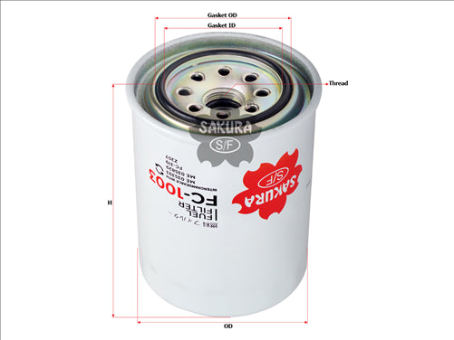 Sakura FUEL FILTER FITS Z257 WZ257 0986AF8161 FC-1003