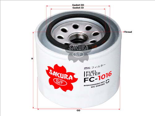 Sakura FUEL FILTER FITS Z188 WZ188NM FC-1002 FC-1016