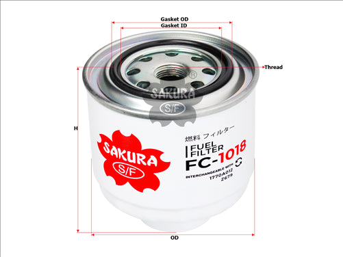 Sakura FUEL FILTER FITS Z679 WCF103 0986AFA6036 FC-1018