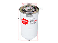 Sakura FUEL FILTER FITS Z380 Z380 0986AF9646 FC-1105