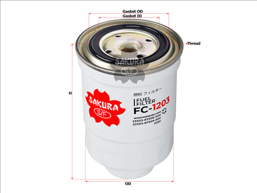 Sakura FUEL FILTER FITS Z262 WZ262 WZ262NM 0986AF6007 FC-1203