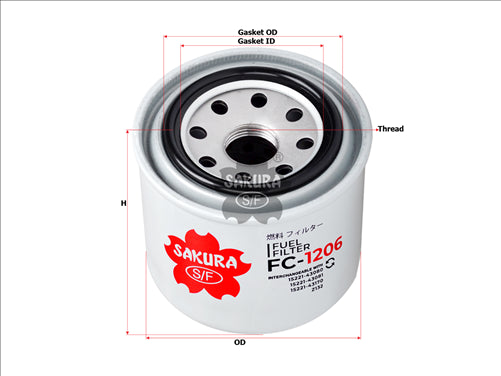 Sakura FUEL FILTER FITS Z132 WZ132 0986AF9650 FC-1201-1 FC-1206