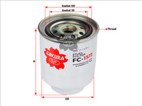 Sakura FUEL FILTER FITS Z783 WCF142 8972889470 FC-1511