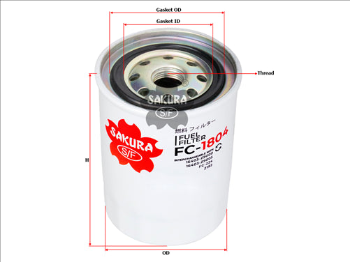 Sakura FUEL FILTER FITS Z192 WZ192 FC-1804