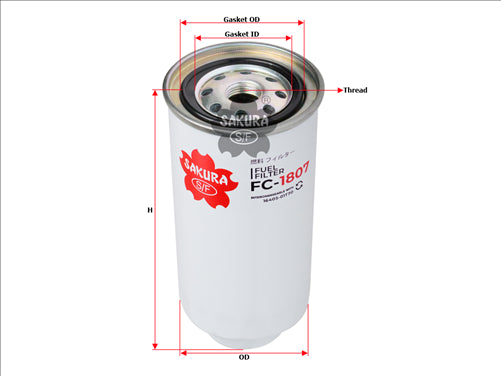 Sakura FUEL FILTER FITS Z786 WCF57 16405-01T70 0986AF6009 FC-1807