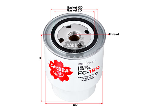 Sakura FUEL FILTER FITS Z686 WCF71 FC-1814