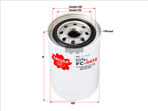 Sakura FUEL FILTER FITS FF5638 600-311-3530 FC-5615