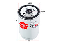 Sakura FUEL FILTER FITS WCF117 3192226910 FC-5708-2 FC-5715