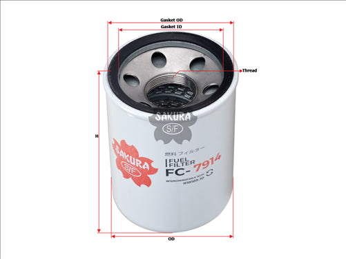 Sakura FUEL FILTER FITS BF7645 R18189-10 FC-7914