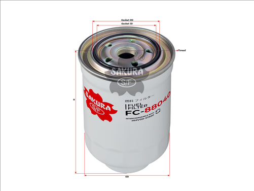 Sakura FUEL FILTER FITS Z884 WCF243 1770A172 1770 A253 FC-88040