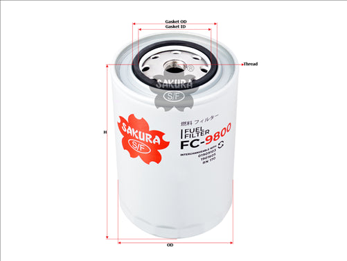 Sakura FUEL FILTER FITS WK1168 FF5039 FC-9800