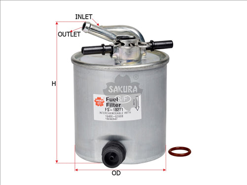 Sakura FUEL FILTER FITS Z711 WCF157 16400-EC00B FS-18271