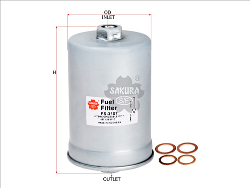 Sakura FUEL FILTER FITS Z399 Z400 WZ399 FF2049 WZ400 FS-3107