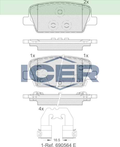 DISC PAD REAR HYUNDAI SANTA FE IV 18> - 182388