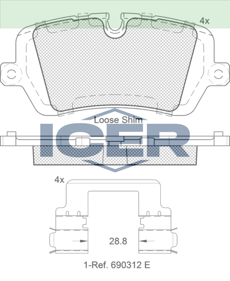 DISC PADS REAR LANDROVER DISCOVERY SPORT 2012> - 182120