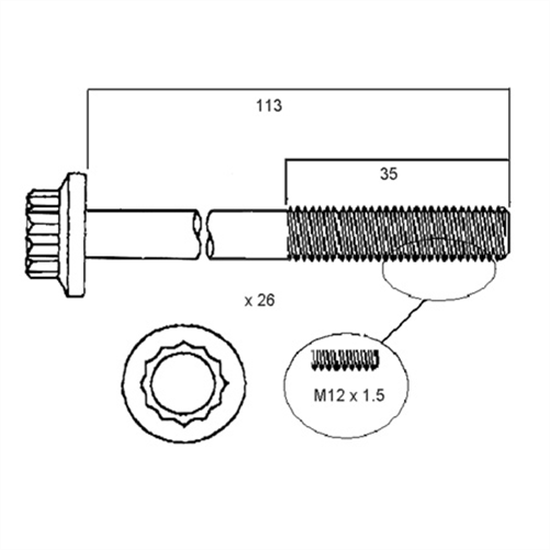 ACL HEAD BOLT SET HBS042