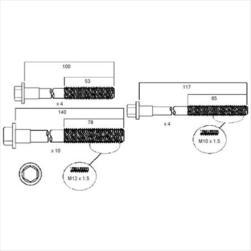 PERMASEAL HEAD BOLT SET LAND ROVER 300TDI HBS099