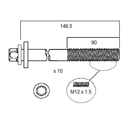 ACL CYLINDER HEAD BOLT SET HBS105