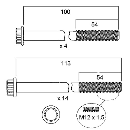 PERMASEAL HEAD BOLT SET ISUZU 4BD1 HBS152