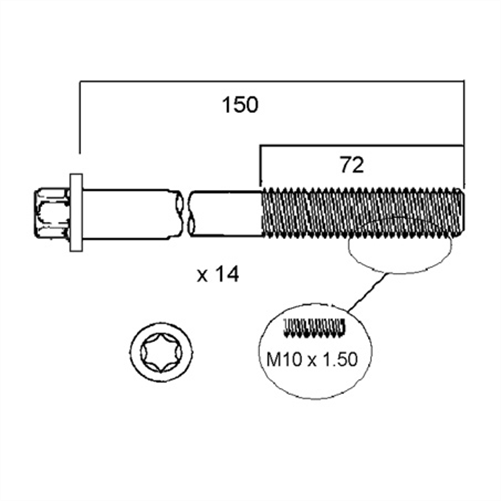 ACL HEAD BOLTS X 16 - BMW HBS161