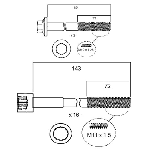 PERMASEAL HEAD BOLT SET TOYOTA 1GR-FE HBS171