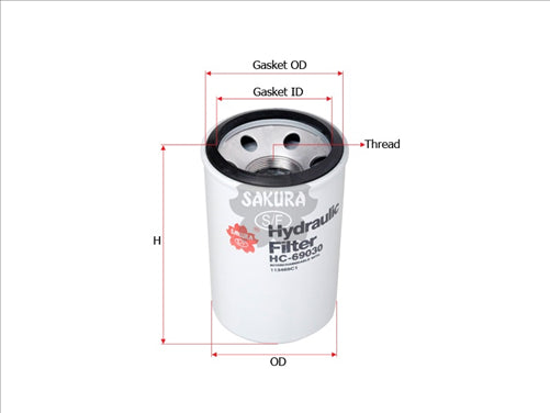 Sakura HYDRAULIC OIL FILTER LF6117 144-0832 HC-69030