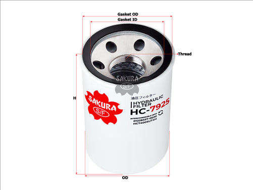 Sakura HYDRAULIC OIL FILTER P566922 W6041121 HC-7925