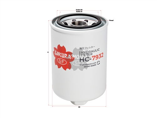 Sakura HYDRAULIC OIL FILTER FITS 36330-82630 HC-7932