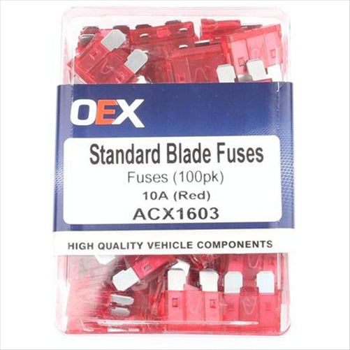 OEX Standard Blade Fuse 10A Red 100 Pce