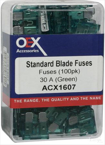OEX Standard Blade Fuse 30A Green 100 Pce