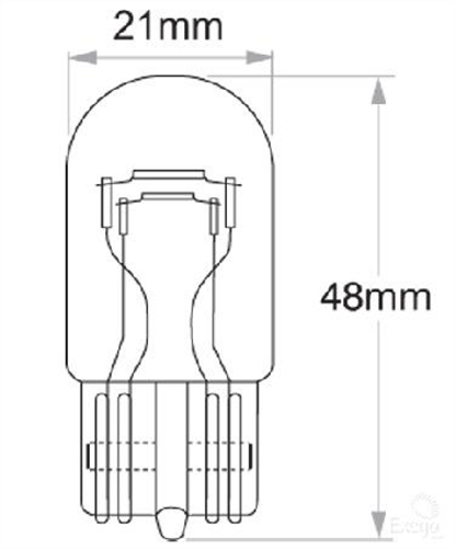 OEX Wedge Globe 12V 21/5W Standard - 10 Pce