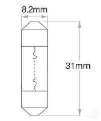 OEX Festoon Globe 12V 3W Standard - 10 Pce