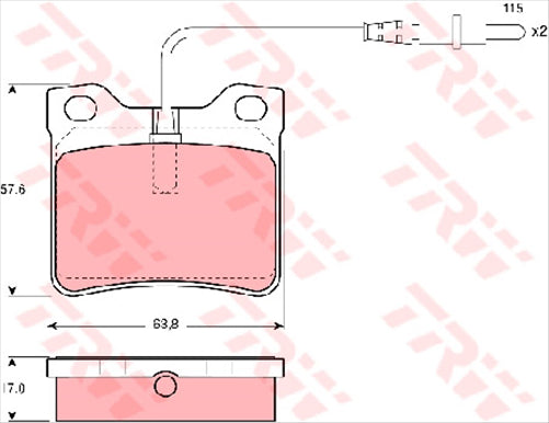 TRW Brake Pad Set Inc. Wear Sensor (DB1988)