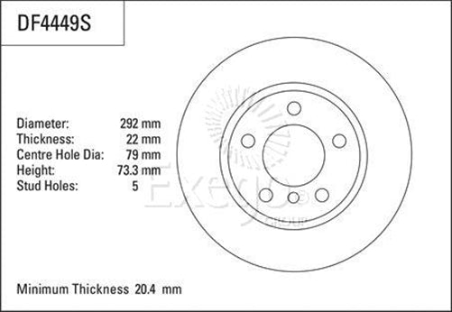 TRW Disc Brake Rotor 292mm x 20.4 Min