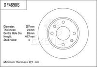 TRW Disc Brake Rotor 257mm x 22 Min