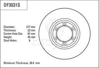 TRW Disc Brake Rotor 277mm x 20.4 Min