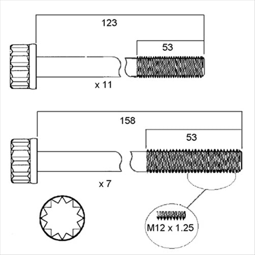 PERMASEAL Cylinder Head Bolt Set HBS168