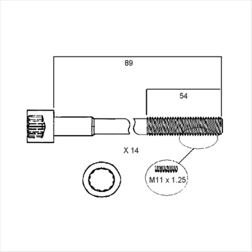 PERMASEAL Cylinder Head Bolt 12Jzge HBS068