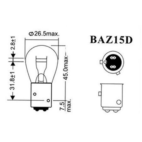 Narva Bayonet BAZ15d Premium Globe 12V 21/4W