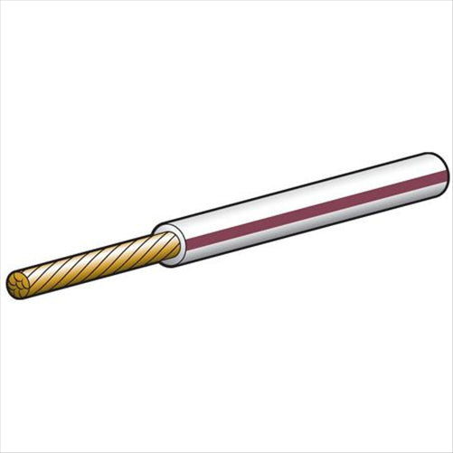 Narva 3mm Single Core Auto Cable White With Brown Tracer