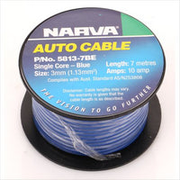 Narva 3mm Single Core Automotive Cable Blue 7M