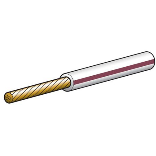 Narva 4mm Single Core Automotive Cable White With Brown Trace  per meter