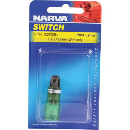 Pilot Light Led Green 24V Blade Terminals 62032BL