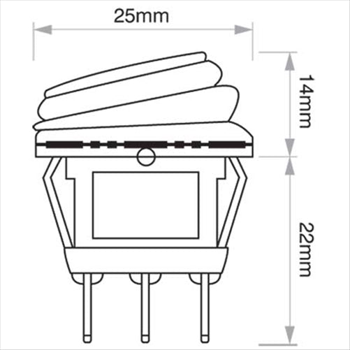 Narva Rocker Switch Off/On SPST Red LED (Contacts Rated 20A @ 12V)